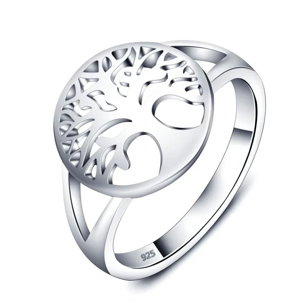 Classic Tree of Life Ring - 925 Sterling Silver Metal - Women Fashion Accessories - Mother’s Day Gifts