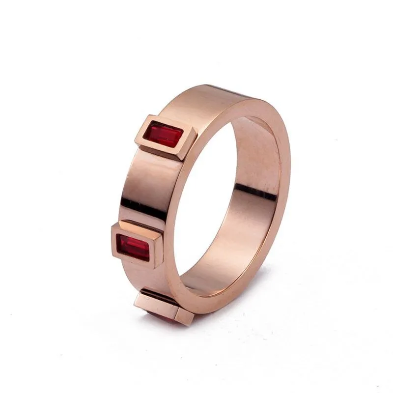 Classic Zircon Ring Stainess Steel for Woman Wedding Jewelry