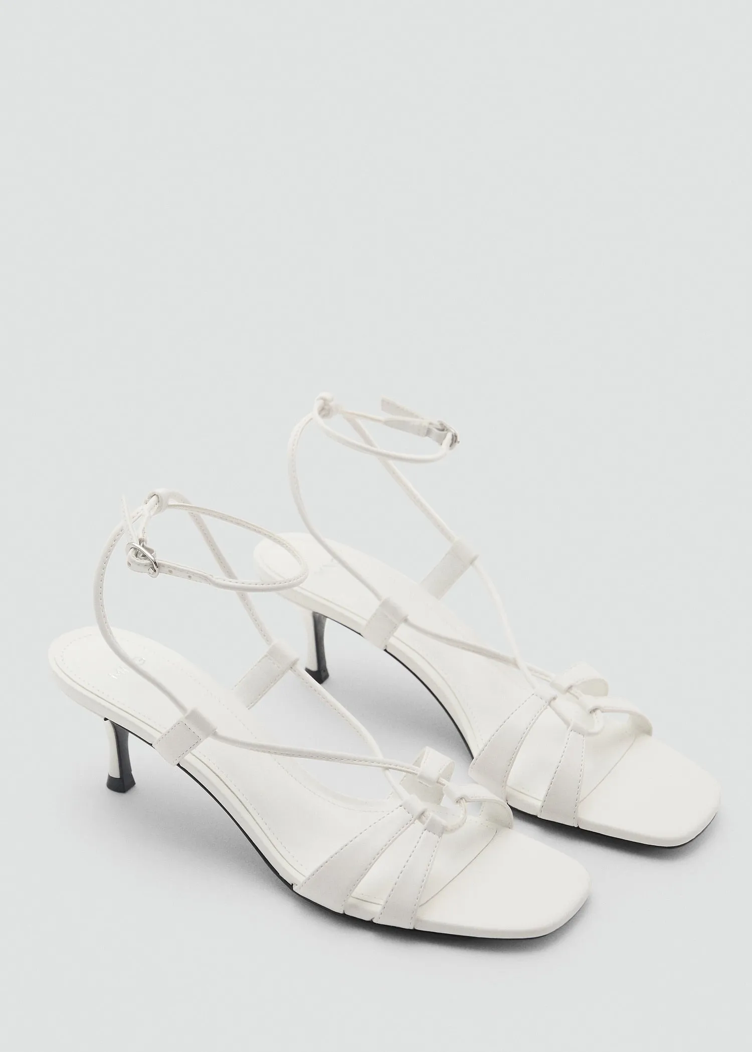 Combined-strap heeled sandals