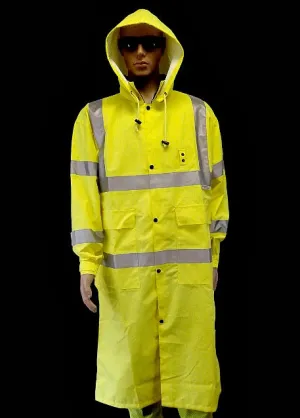 CPS Class 3, Medium Weight Long Raincoat, Front & Back Logos, Small - 5XL