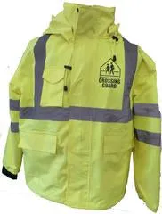 CPS Class 3, Medium Weight Long Raincoat, Front & Back Logos, Small - 5XL