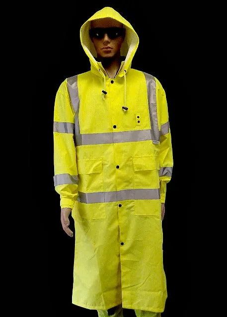 CPS Class 3, Medium Weight Long Raincoat, Front & Back Logos, Small - 5XL