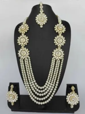 CRYSTAL PEARL BOLLYWOOD NECKLACE SET
