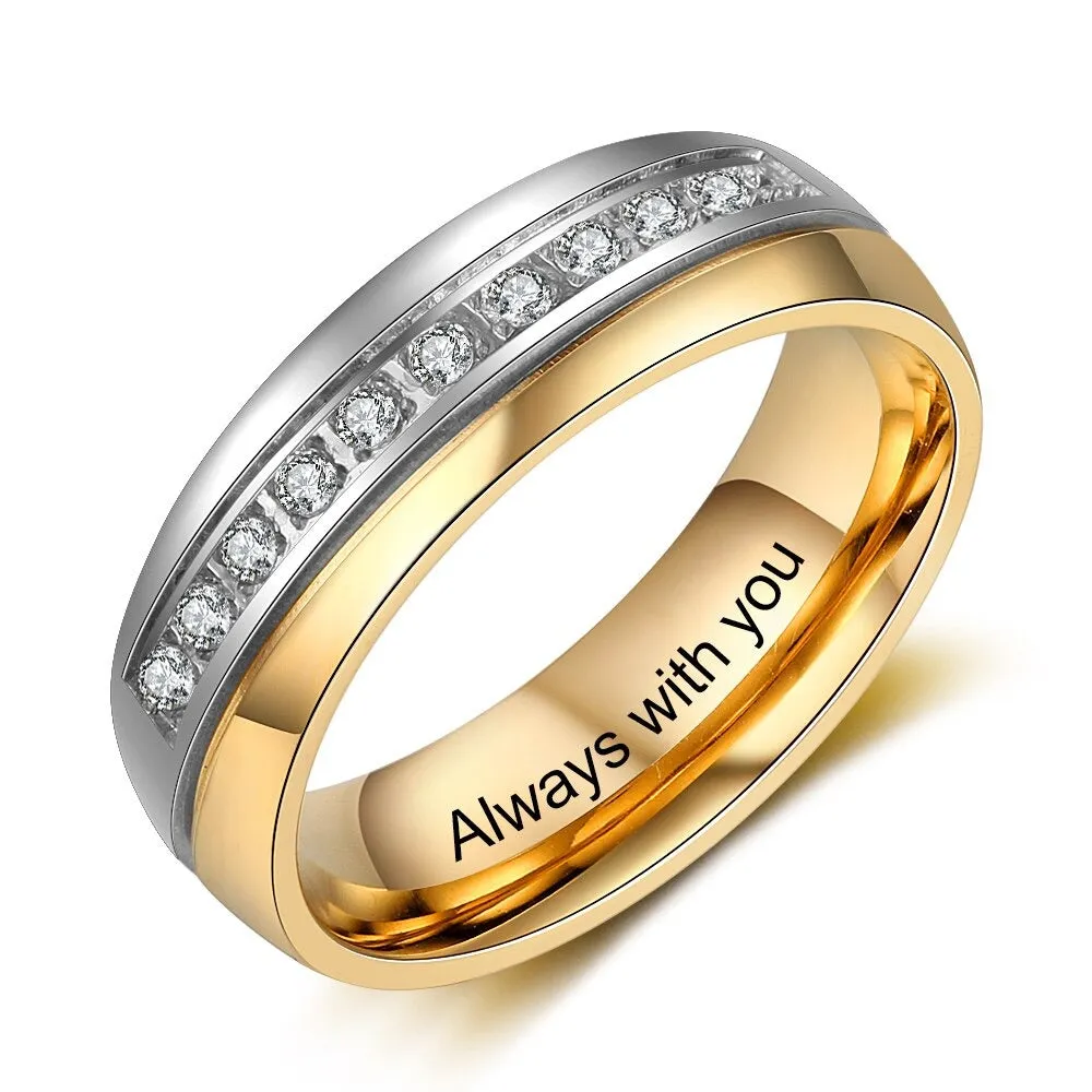 Customized Name Engraving Wedding Rings