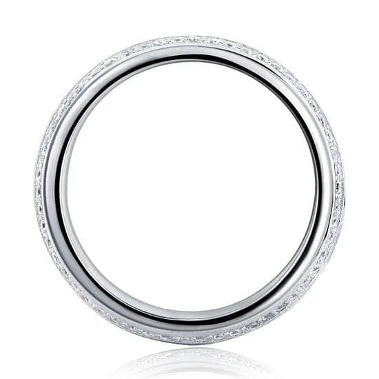 Double Row Pave Diamond Wedding Band