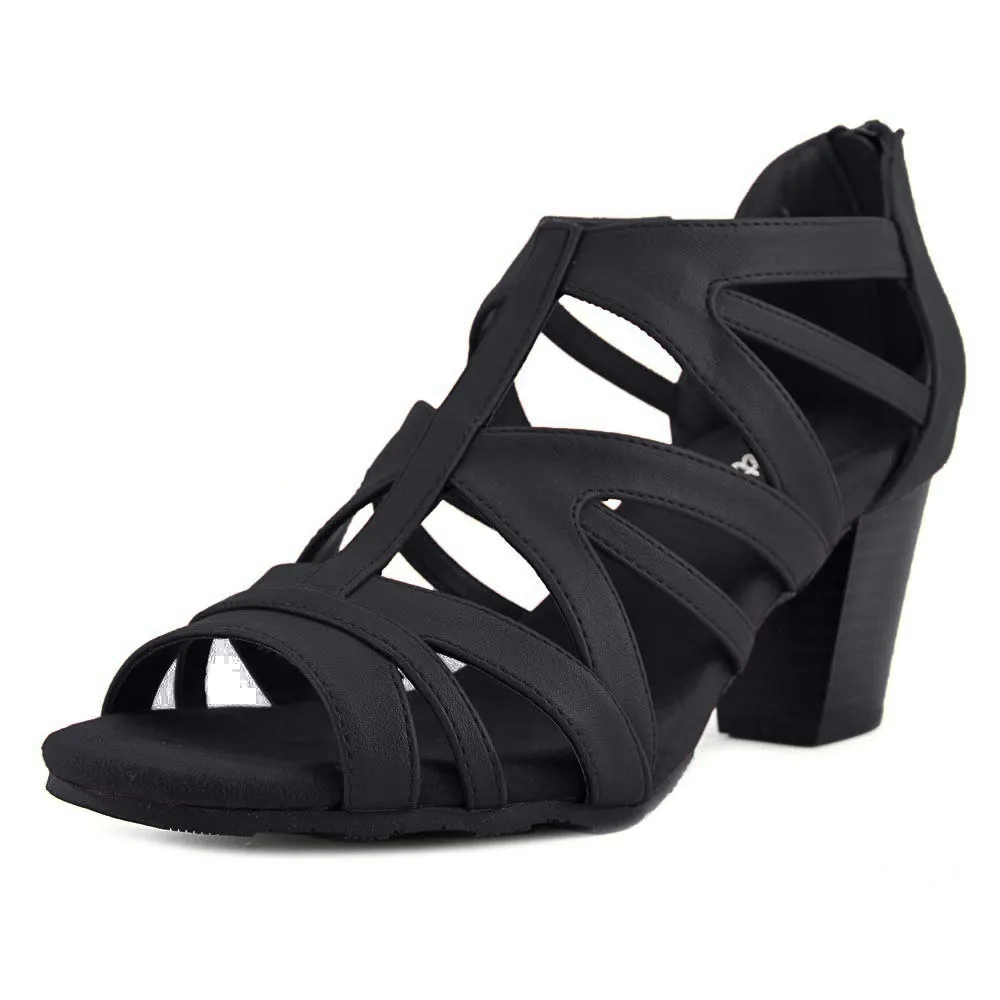 Easy Street Women's Amaze Heeled Sandal, Black, 8.5 Wide