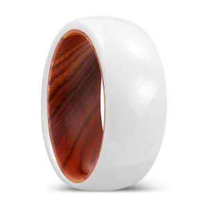 EMBOLDEN | IRON Wood, White Ceramic Ring, Domed