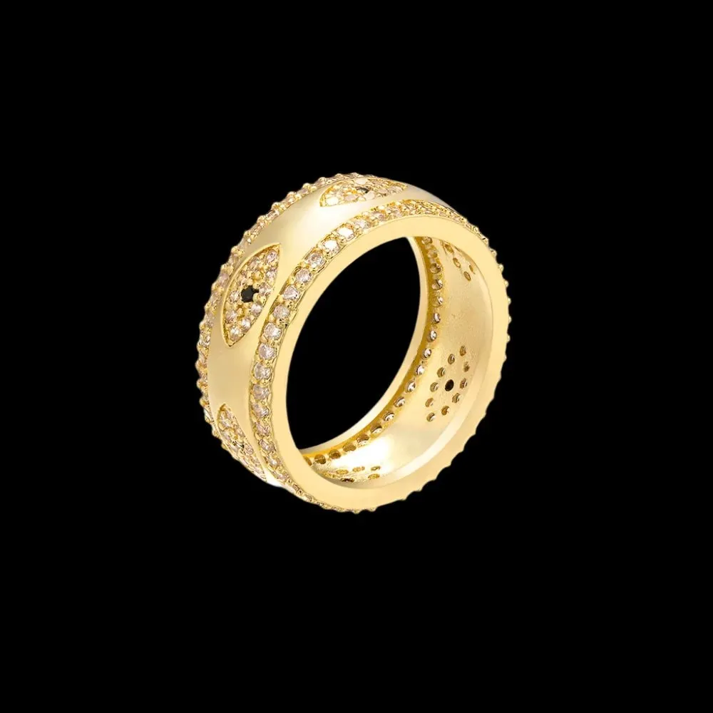 Engrave Gold Round Ring Women Engagement Birthday Gift Party