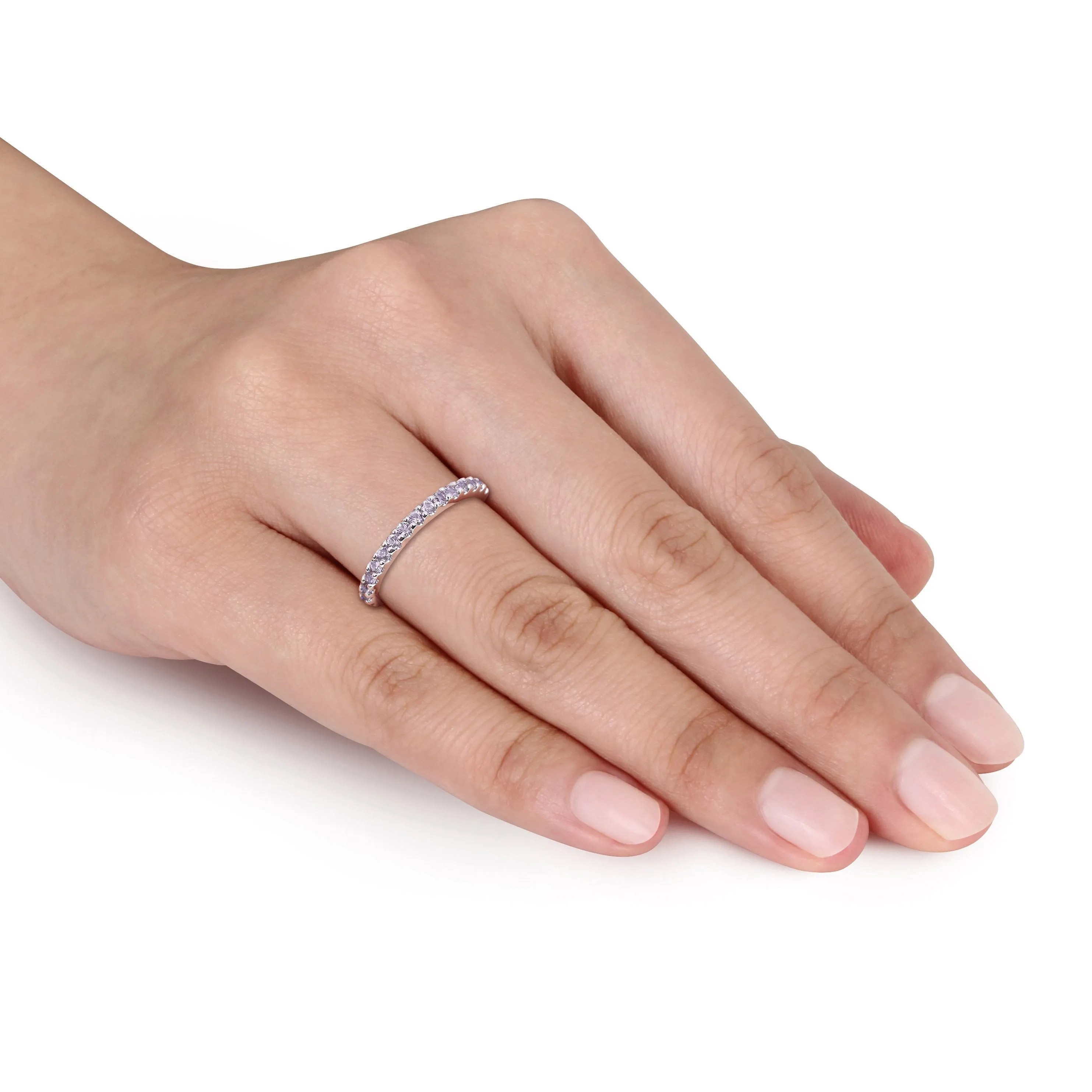Eternity Ring 10K White Gold Alexandrite