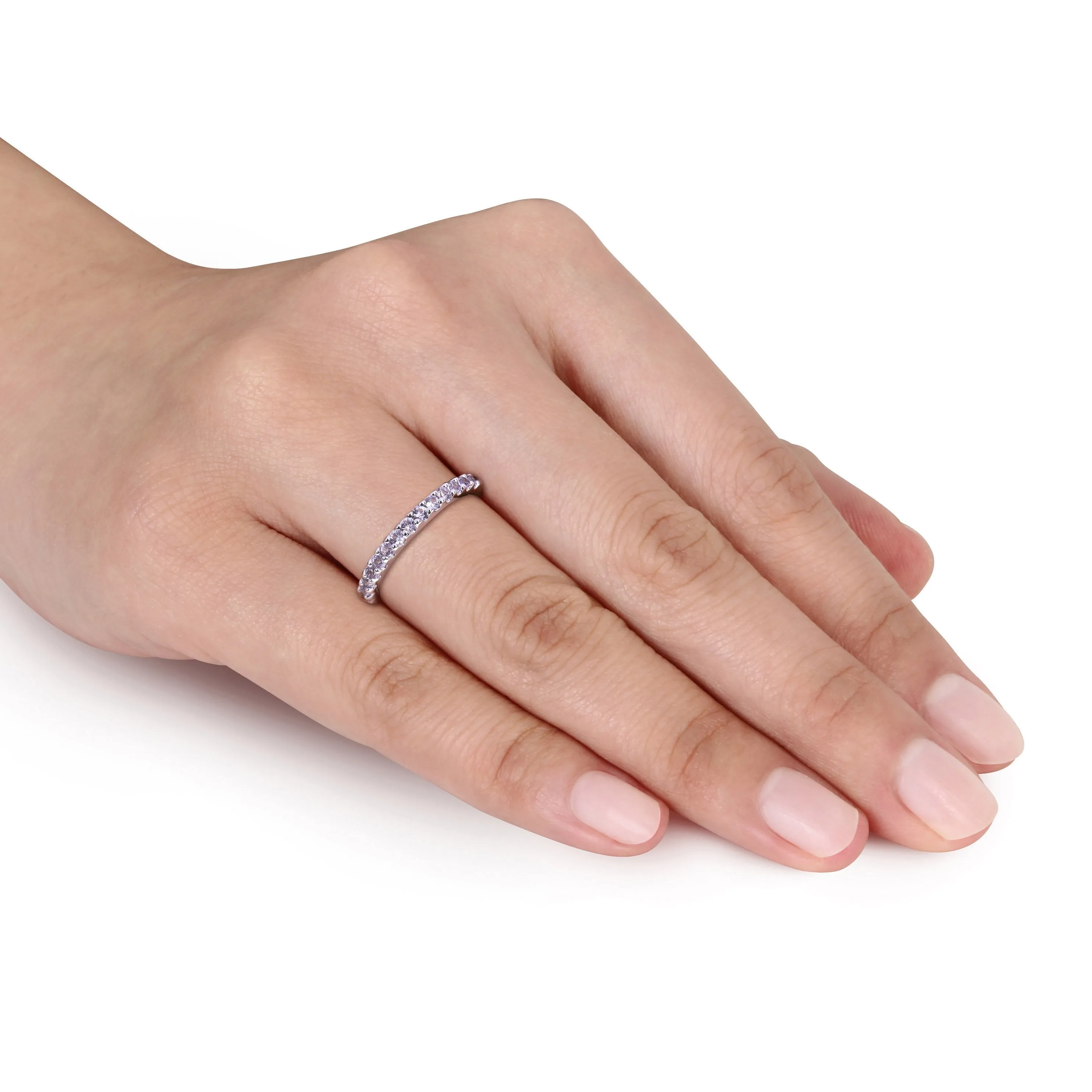 Eternity Ring 10K White Gold Alexandrite