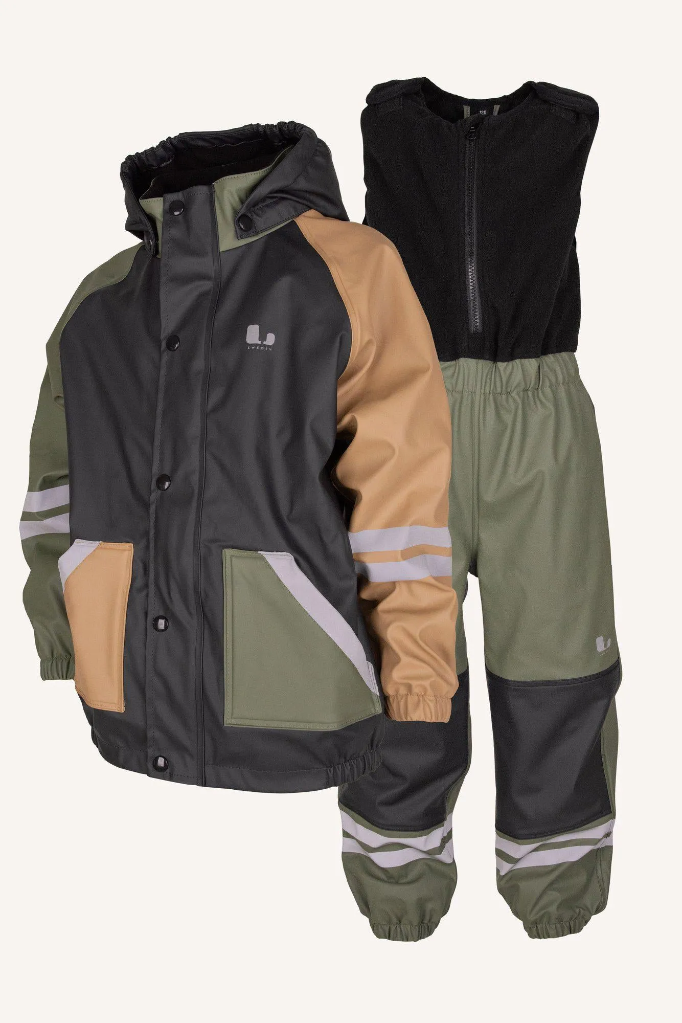 FAGERHULT RAIN SET, FLEECE - ANTH/GREEN