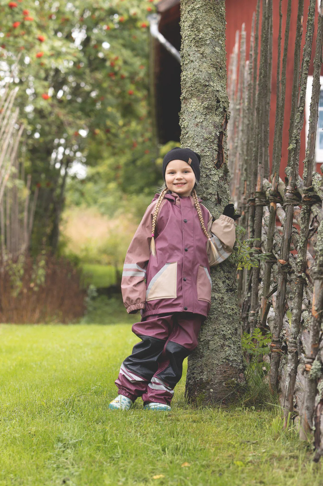 FAGERHULT RAIN SET, FLEECE - PINK/ROSE