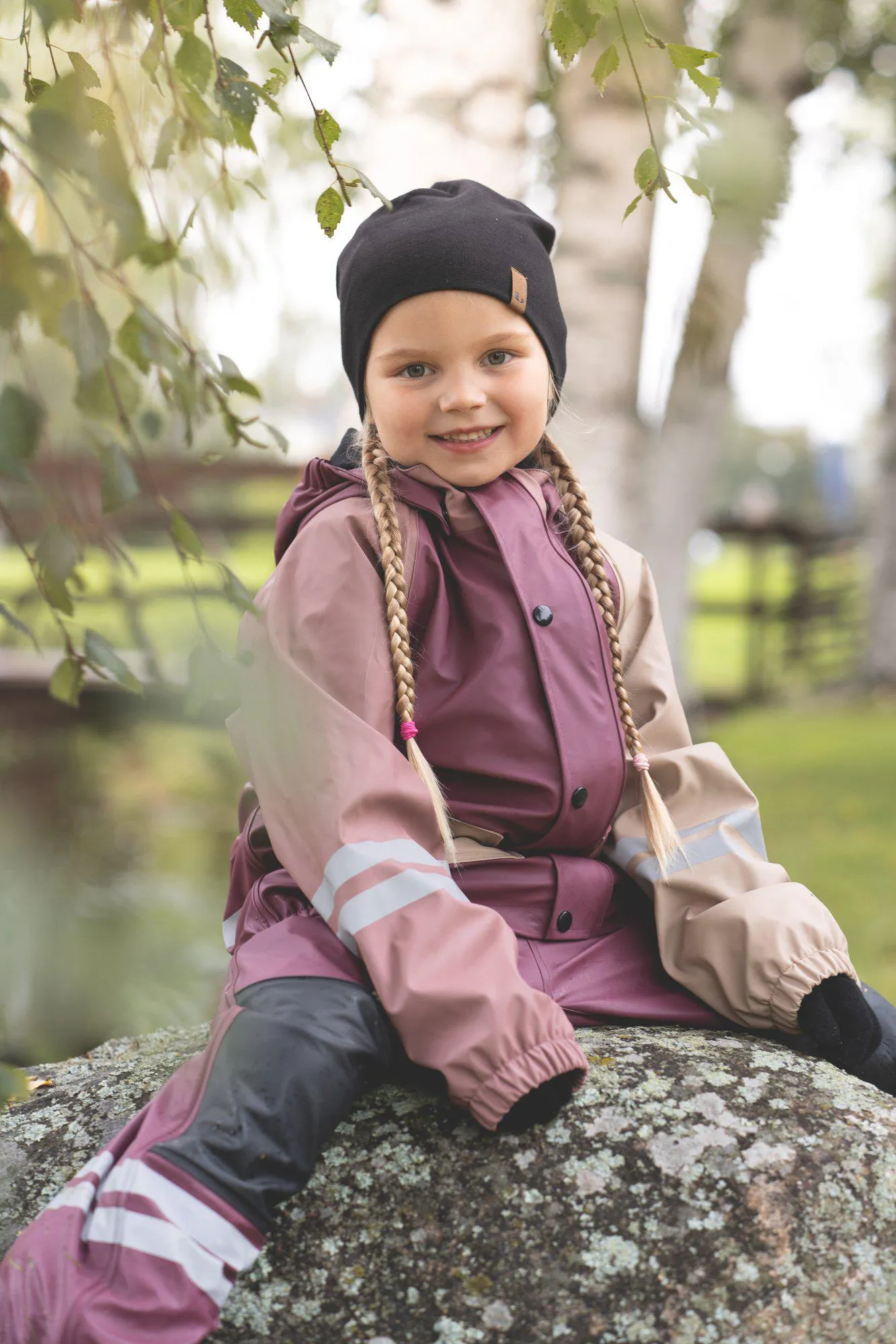 FAGERHULT RAIN SET, FLEECE - PINK/ROSE