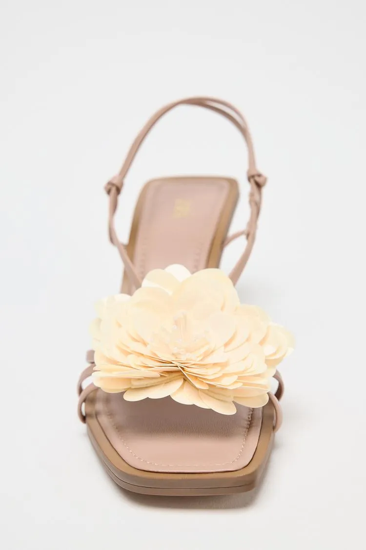 Flower Heeled Sandals