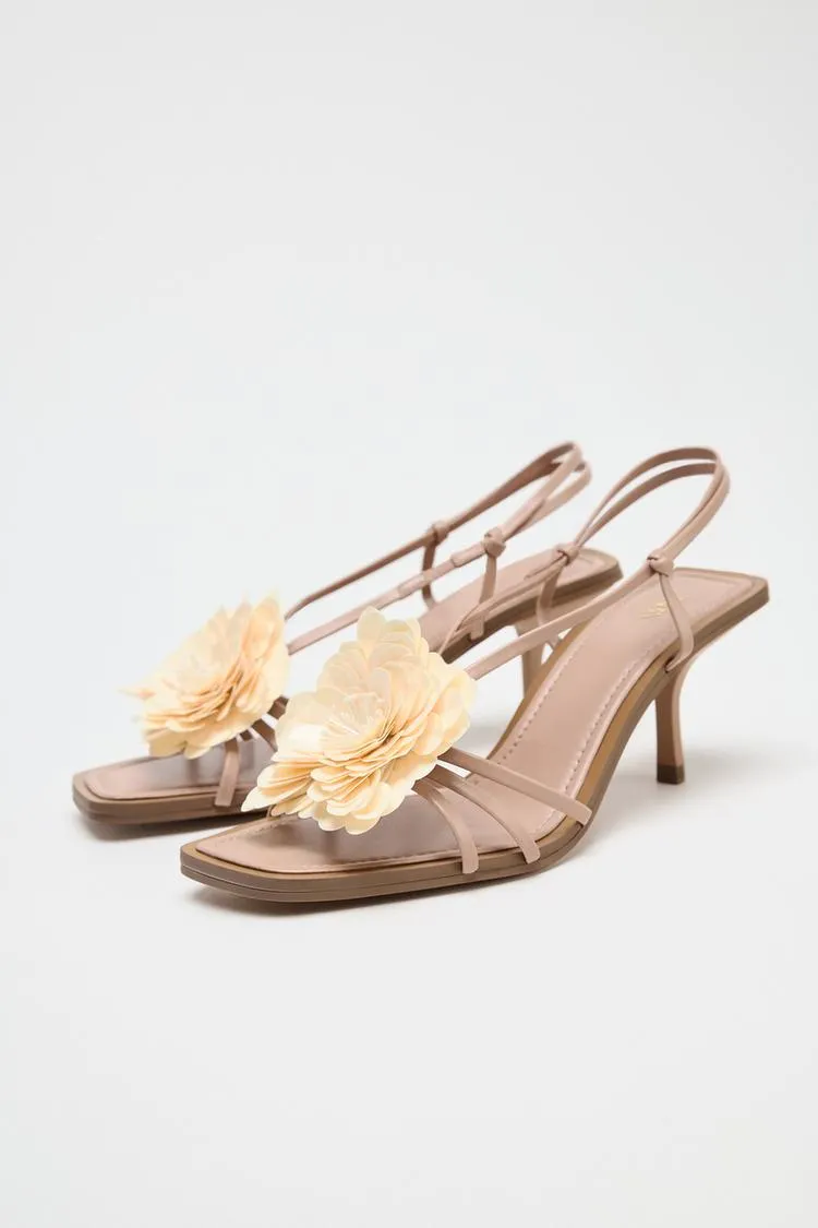 Flower Heeled Sandals