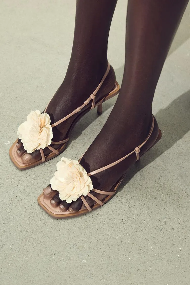 Flower Heeled Sandals