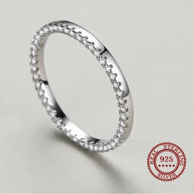 Full CZ Stackable Ring for Women