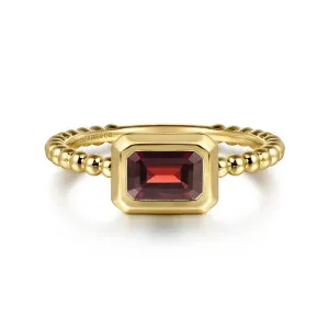Gabriel 14kt Yellow Gold Bujukan Stackable Ring-Garnet