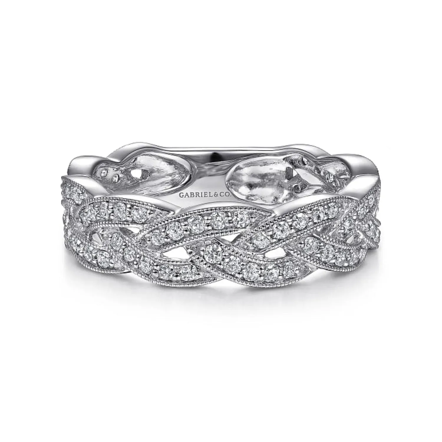 Gabriel & Co. Intertwining "Twist" Diamond Right Hand Ring