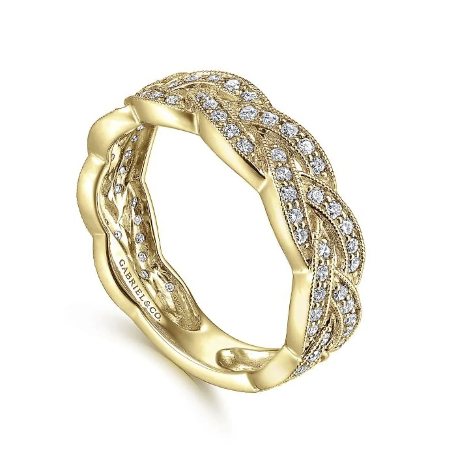 Gabriel & Co. Intertwining "Twist" Diamond Right Hand Ring
