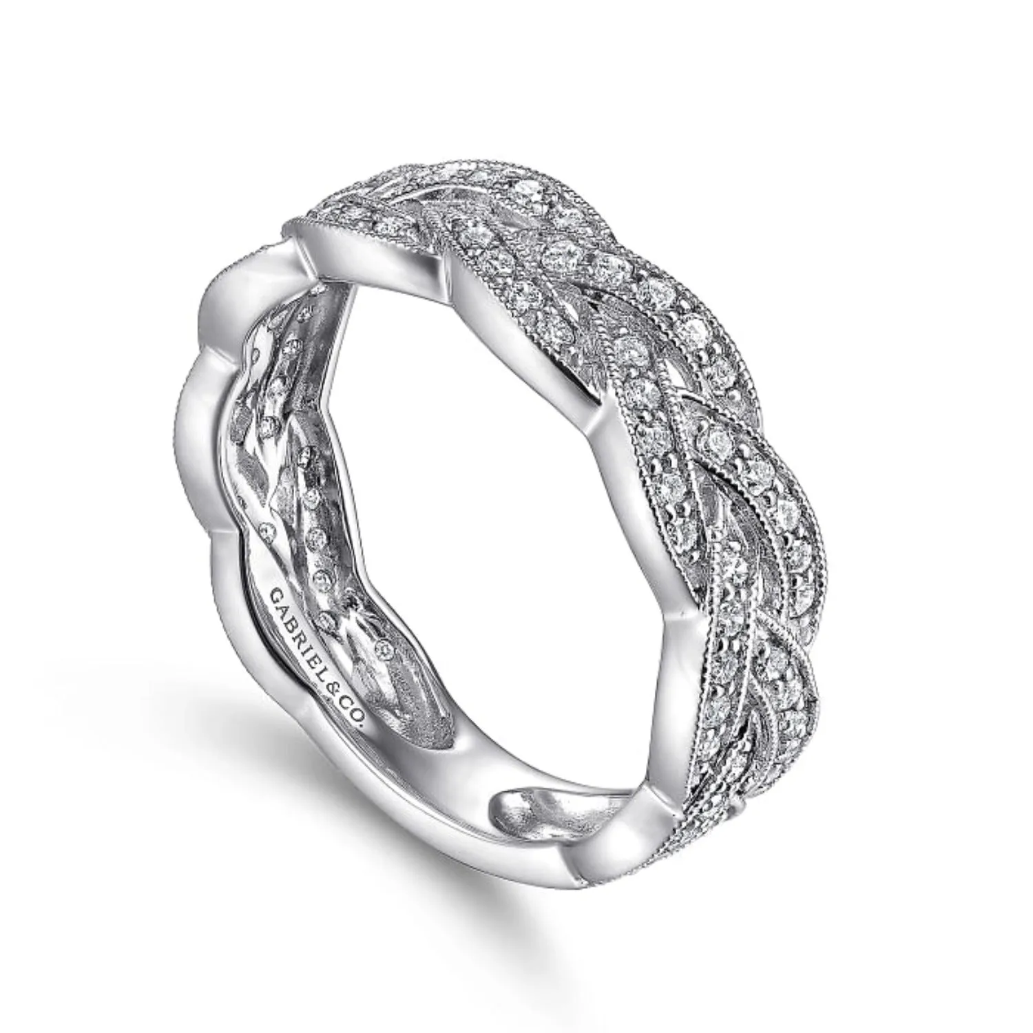 Gabriel & Co. Intertwining "Twist" Diamond Right Hand Ring