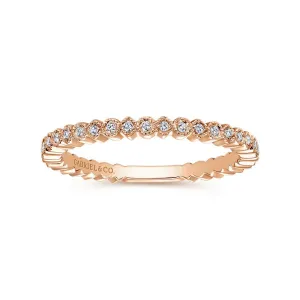 Gabriel & Co. - LR4801K45JJ - 14K Rose Gold Scalloped Stackable Diamond Band