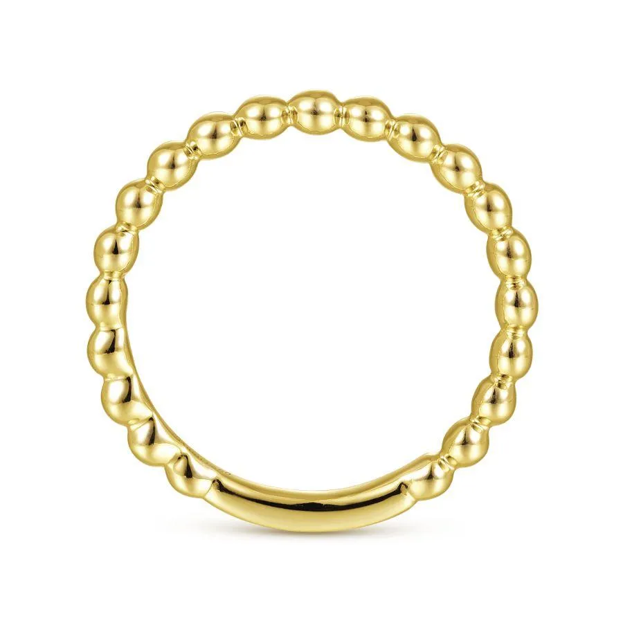 Gabriel & Co. - LR4871Y4JJJ - 14K Yellow Gold Beaded Stackable Ring