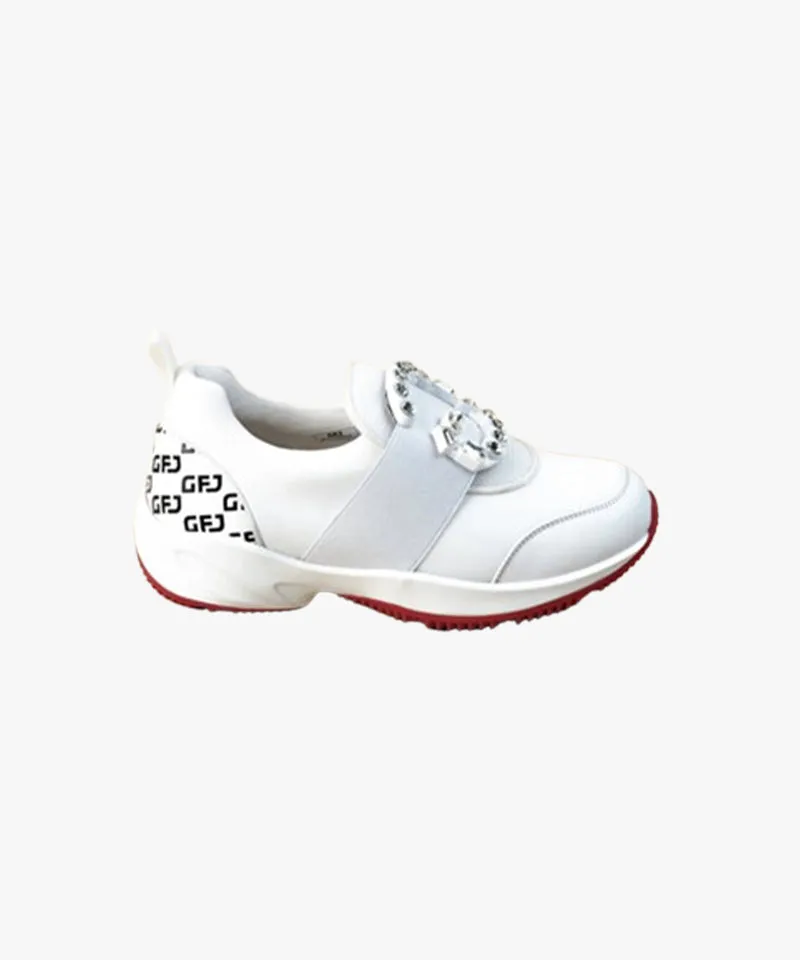 GFJ Golf Women's Windfall Cyrstal G - White