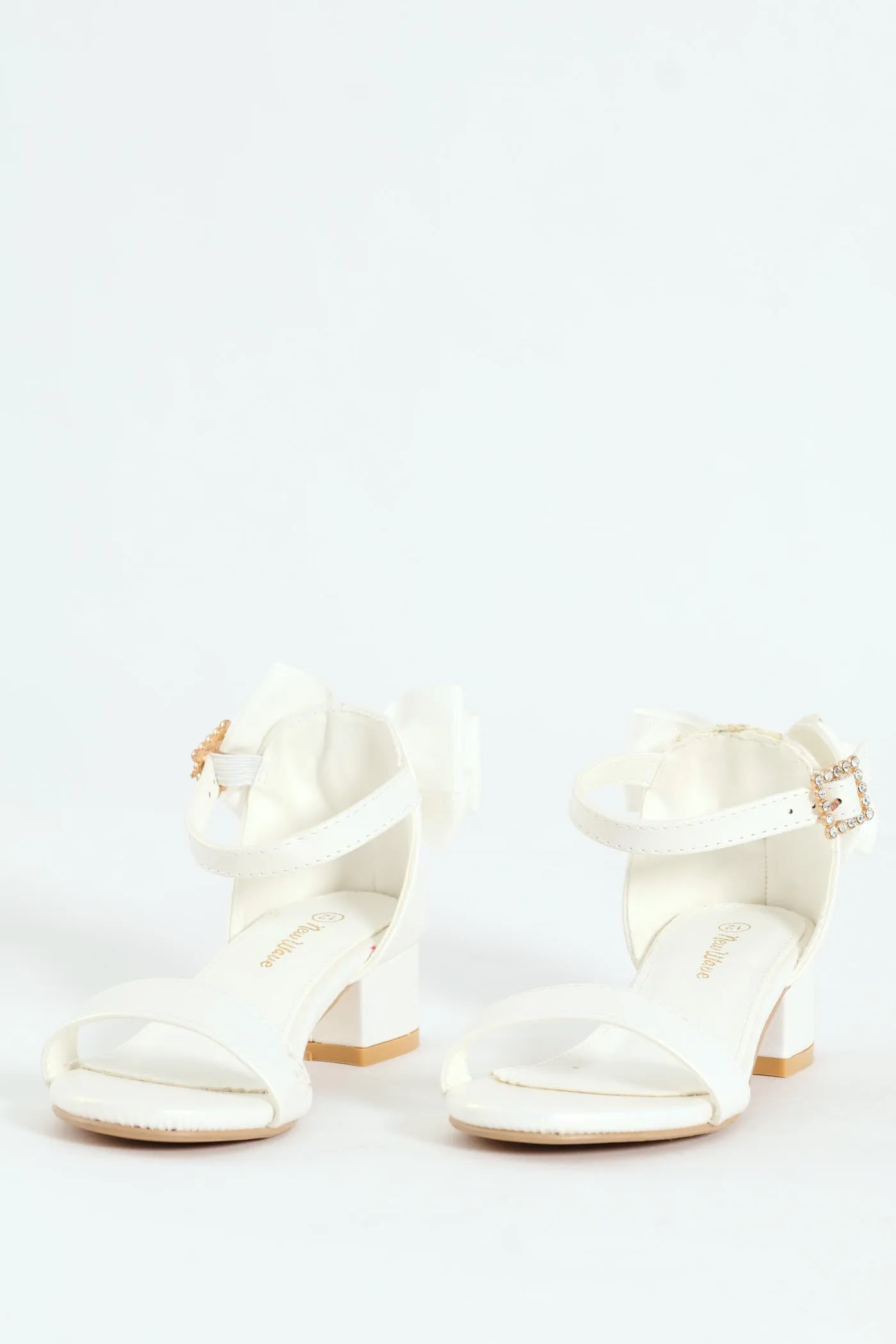 Girls Heeled Sandal - White