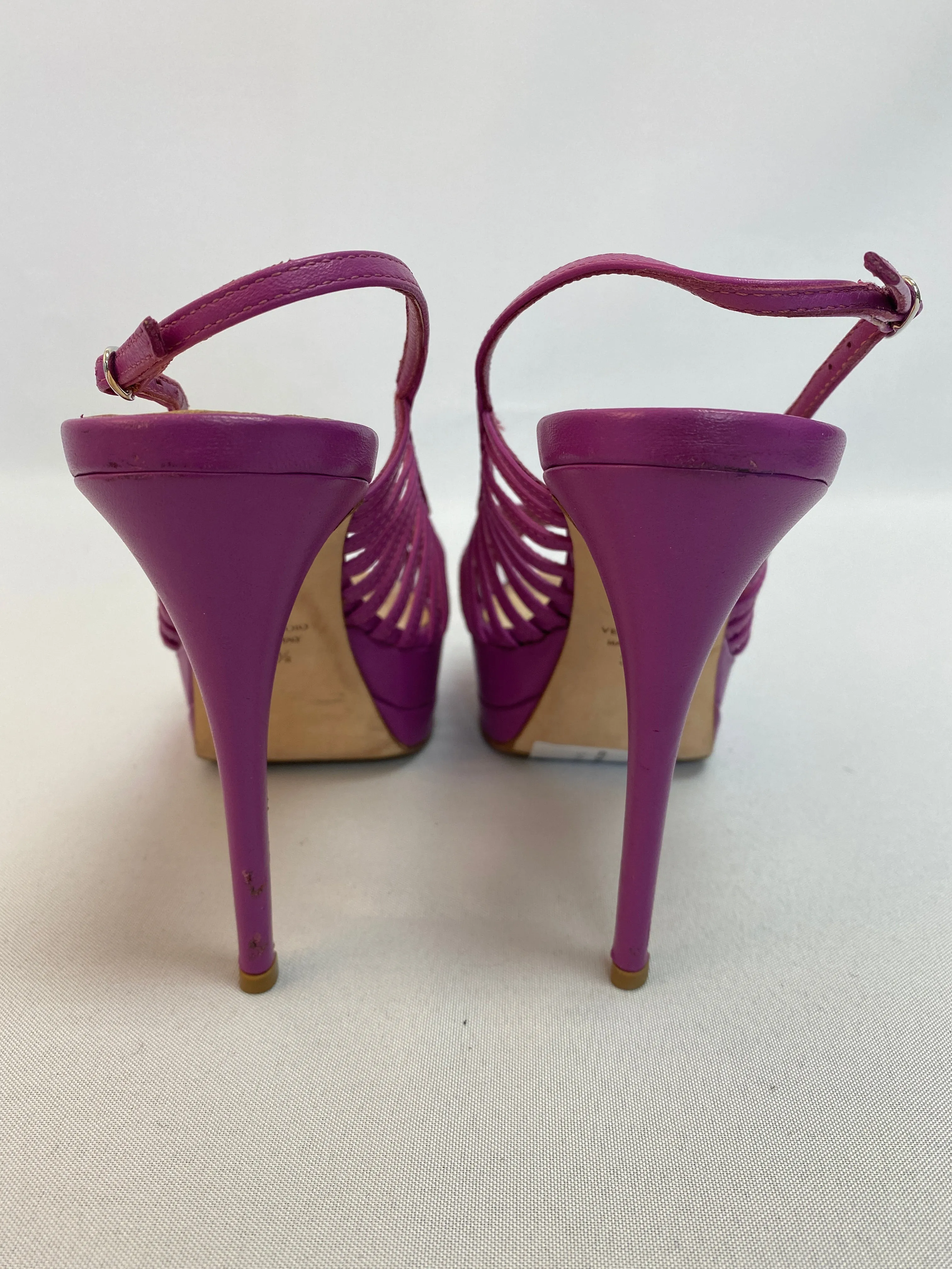 Giuseppe Zanotti Magenta Peep Toe Caged Sandal