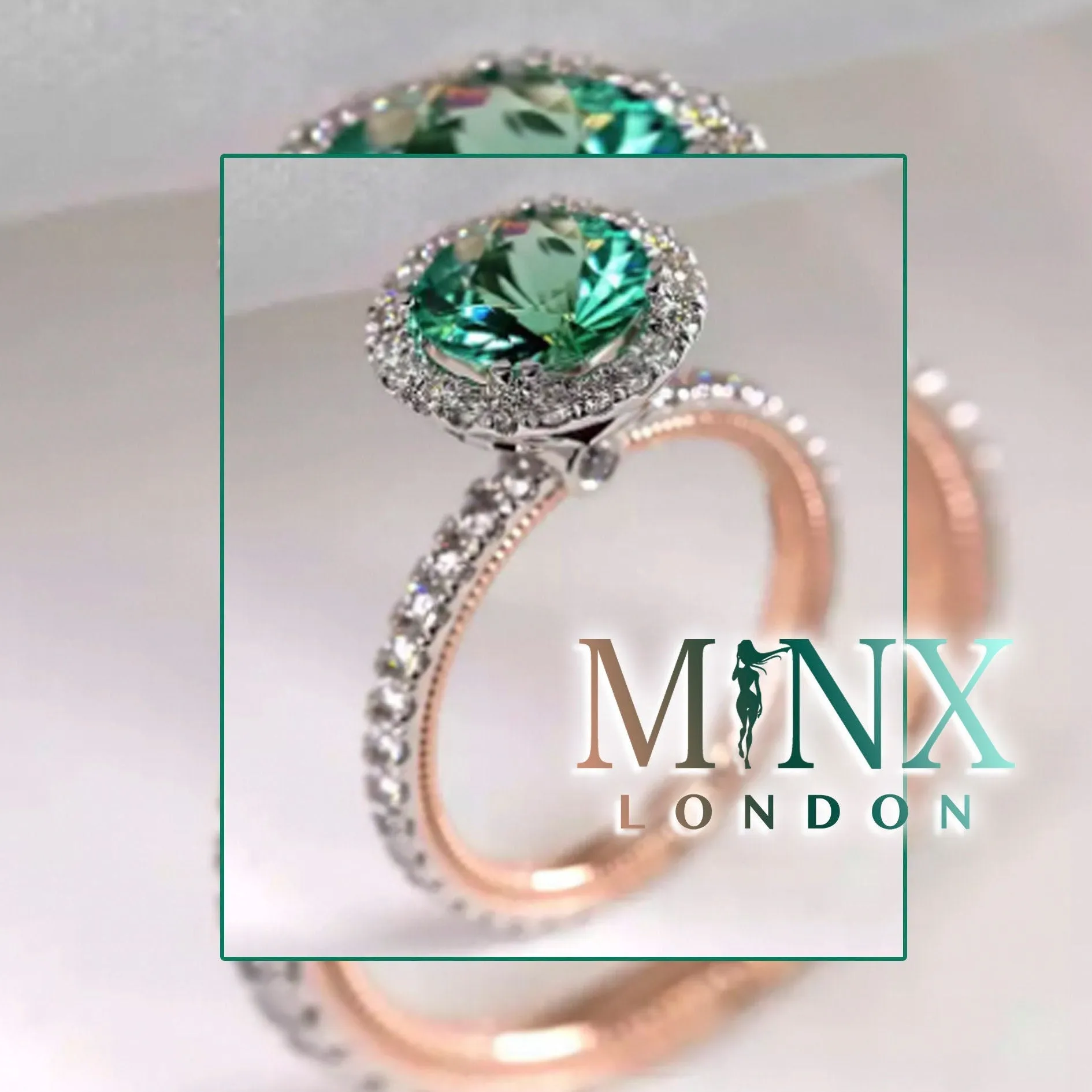Green Diamond Ring | Green Diamond Engagement Ring | Green Wedding Ring | Womens Green Diamond Ring | Green Diamond Ring with halo