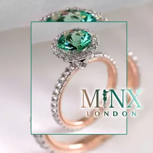 Green Diamond Ring | Green Diamond Engagement Ring | Green Wedding Ring | Womens Green Diamond Ring | Green Diamond Ring with halo