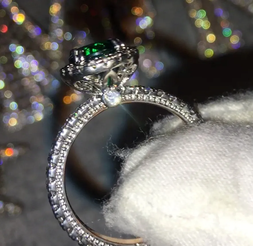 Green Diamond Ring | Green Diamond Engagement Ring | Green Wedding Ring | Womens Green Diamond Ring | Green Diamond Ring with halo