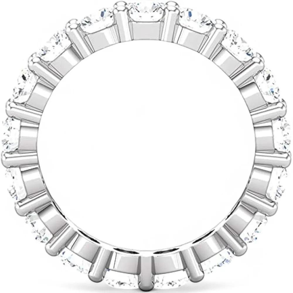 G/VS 1.70Ct Round Moissanite Full Eternity Ring 14k White White Gold