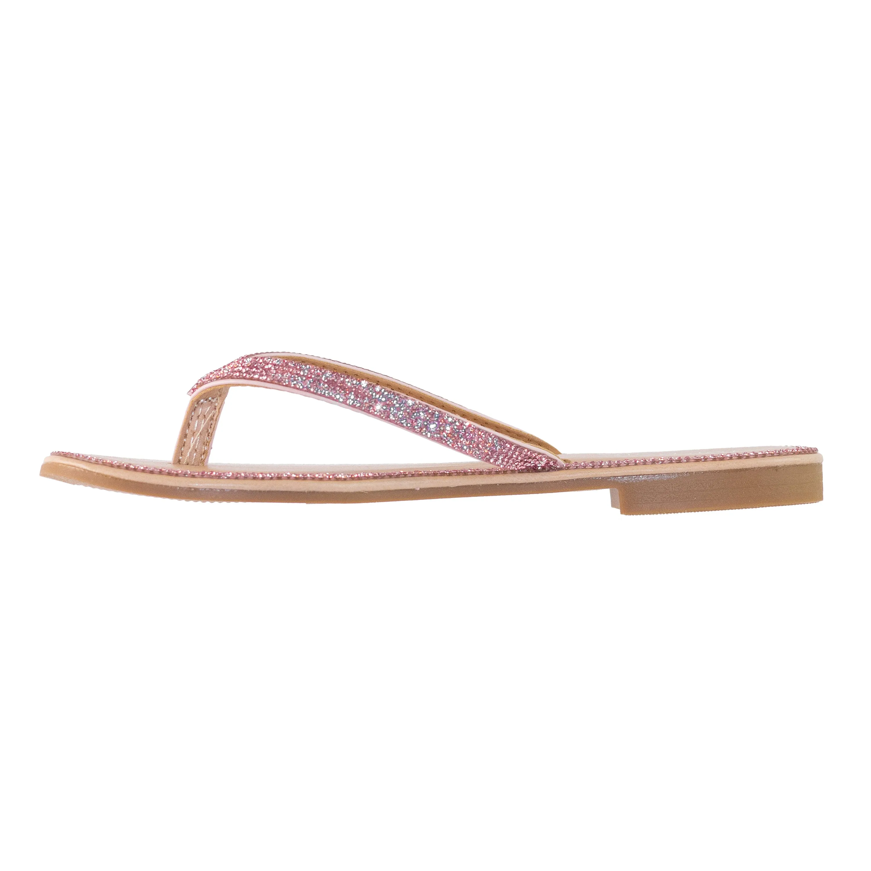 Haiti - Women's Non-Slip Flip Flops, Thong Flat Sandals Rhinestone Detailing & Rounded Toe, Lightweight & Comfortable for Everyday Wear