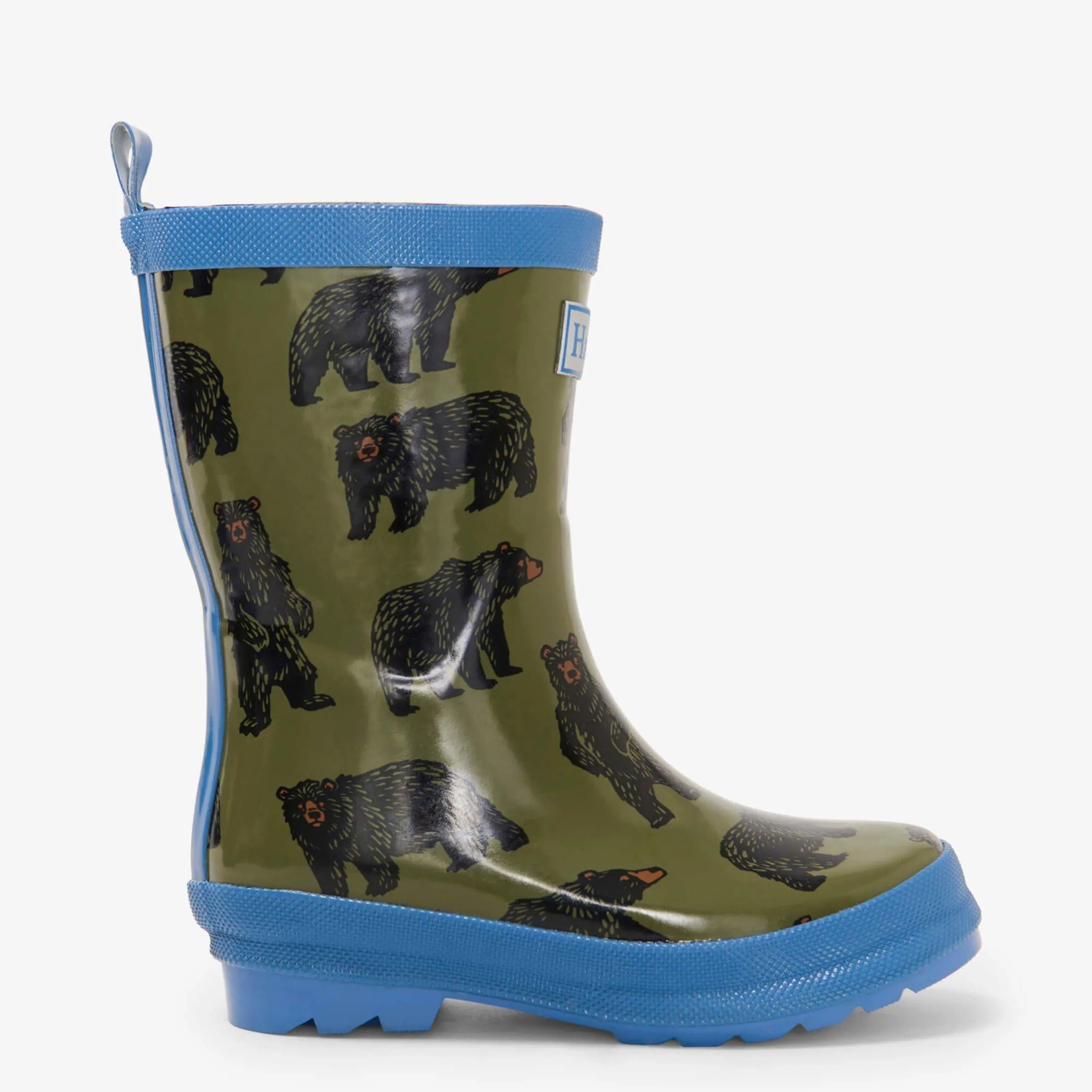 HATLEY Shiny Kids Rain Boots | Wild Bear size 6
