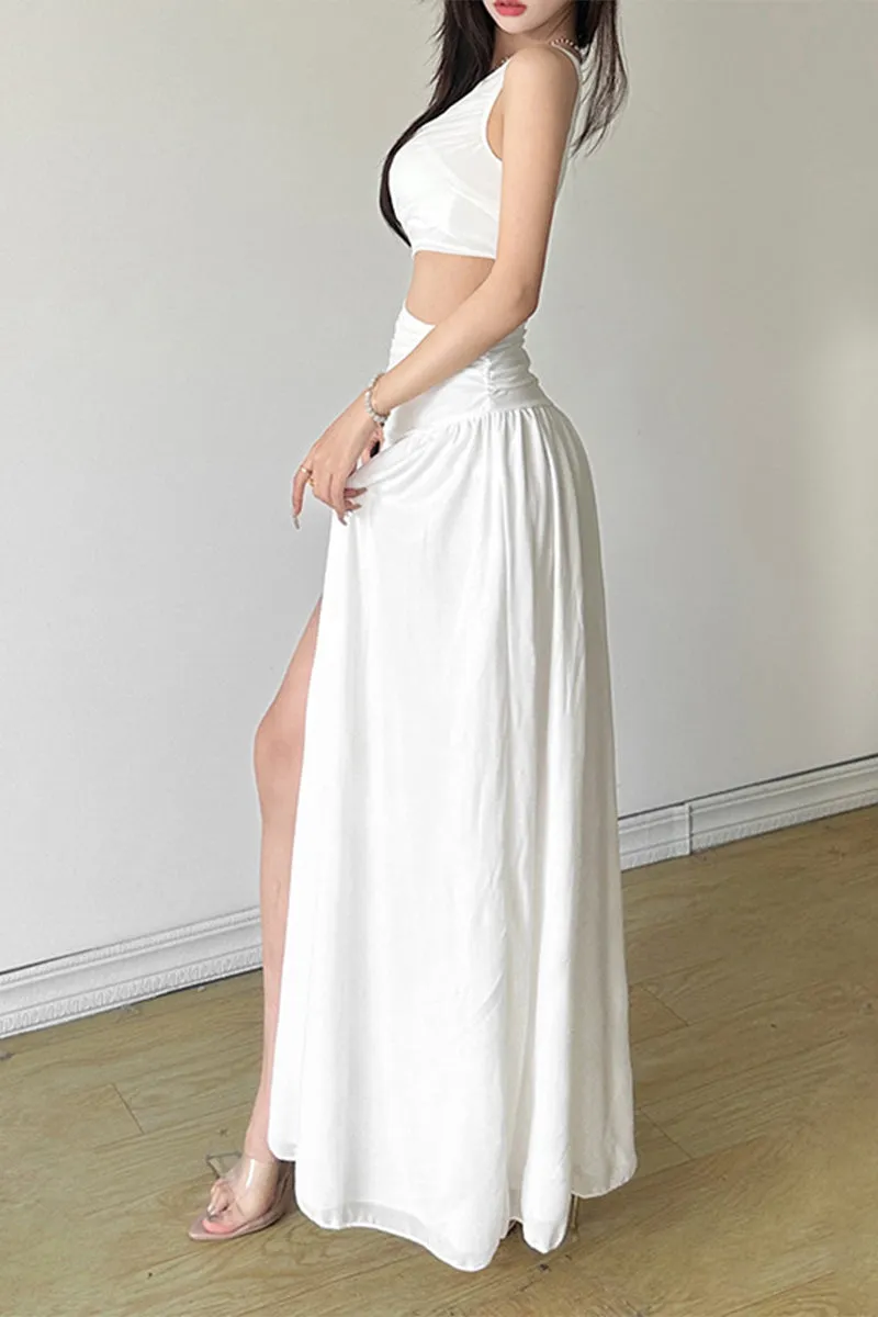 HBT1190 Grecian Goddess Cutout Maxi Dress
