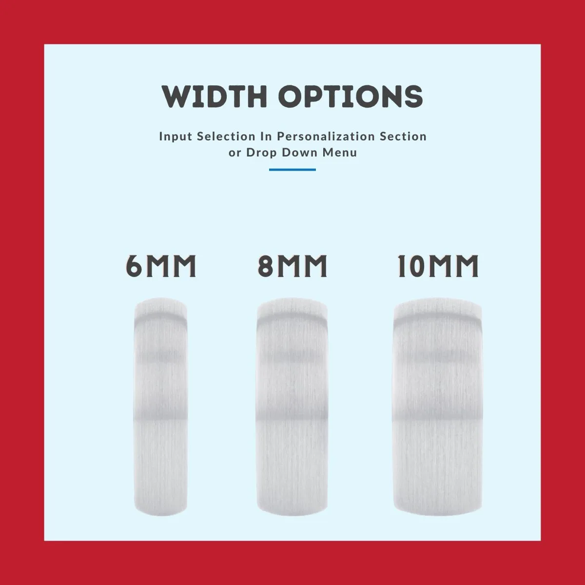 HEADMAN | Blue Ring, White Tungsten Ring, Brushed, Domed