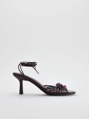 Heeled leather sandals