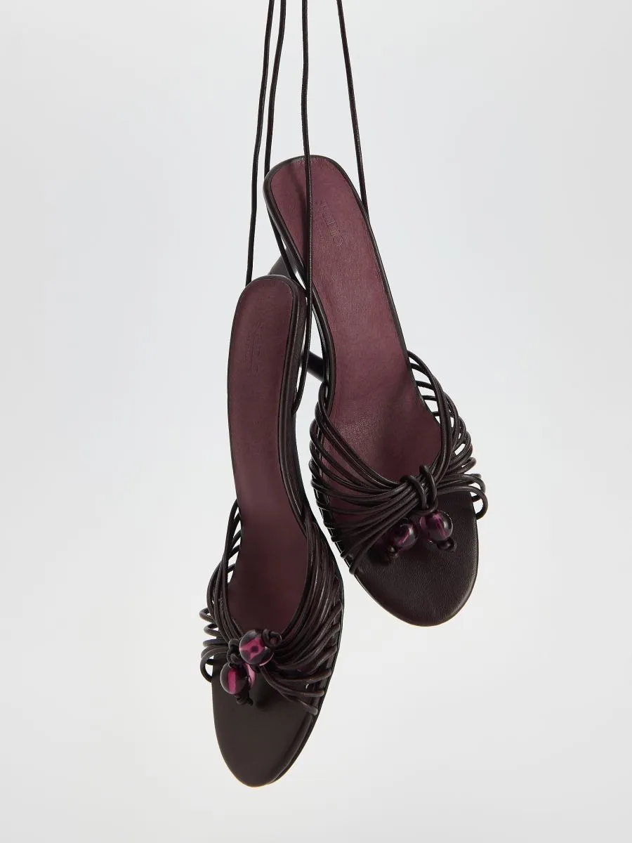 Heeled leather sandals
