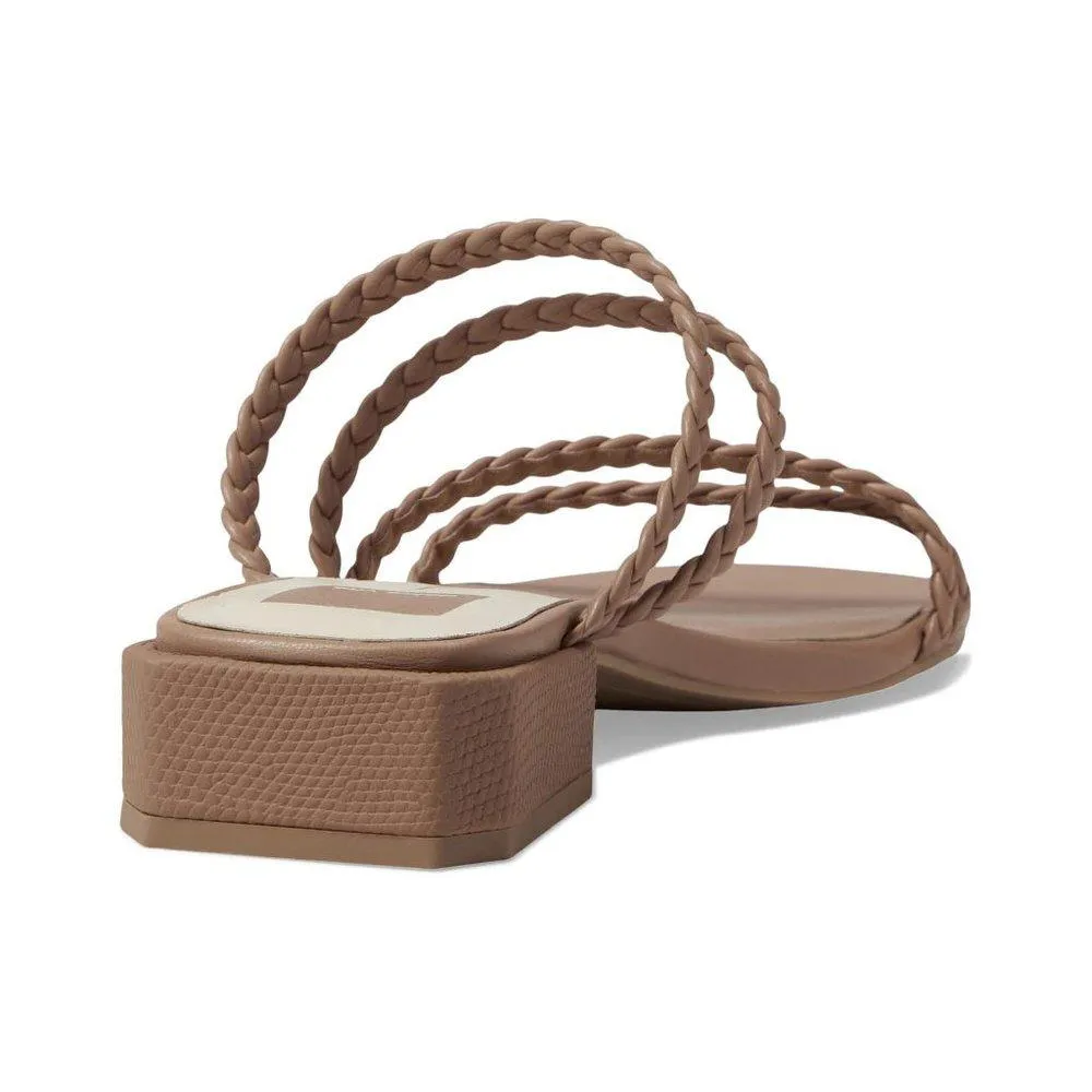 Hydie Brown Braided Strappy Heeled Sandals