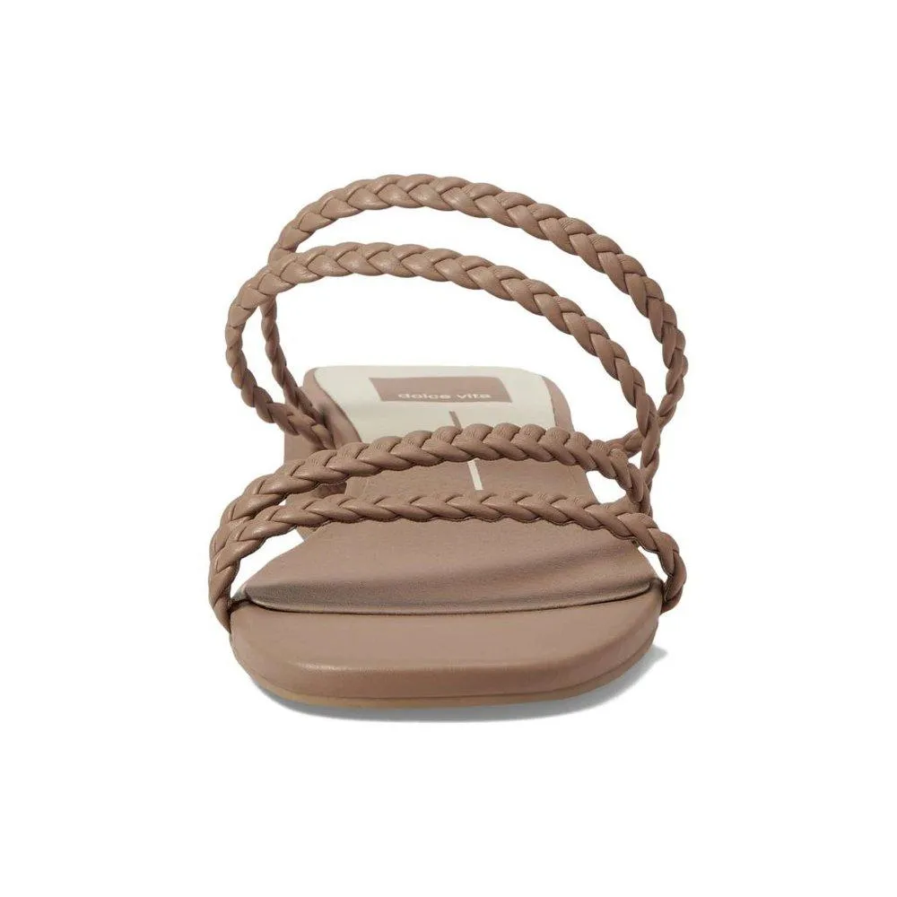 Hydie Brown Braided Strappy Heeled Sandals