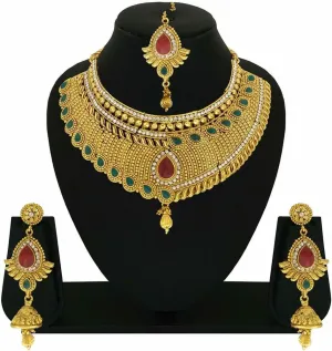 Indian Bollywood Design Gold Plated Bridal Rani Necklace Earring Kundan Jewelry
