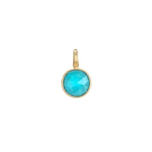 Jaipur Collection 18K Small Stackable Turquoise Pendant