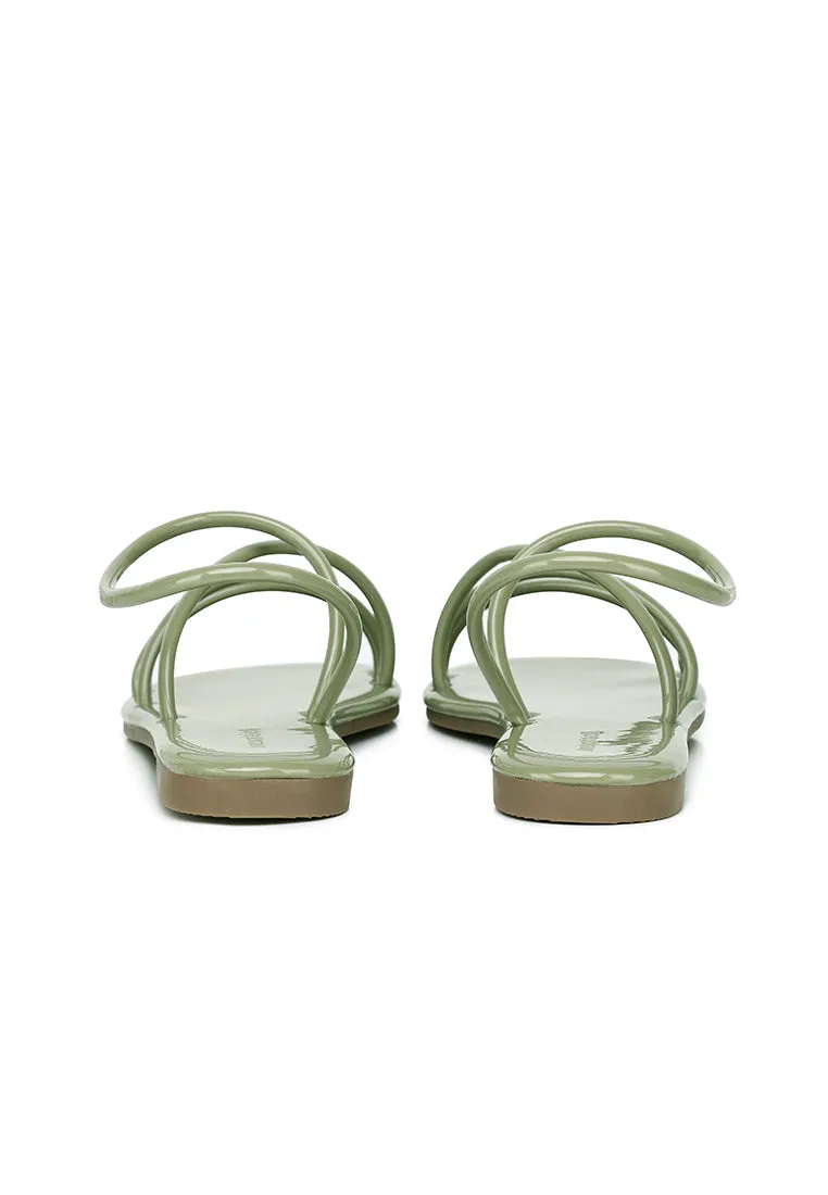 Janet Patent Strappy Sandals (Lawn Green)