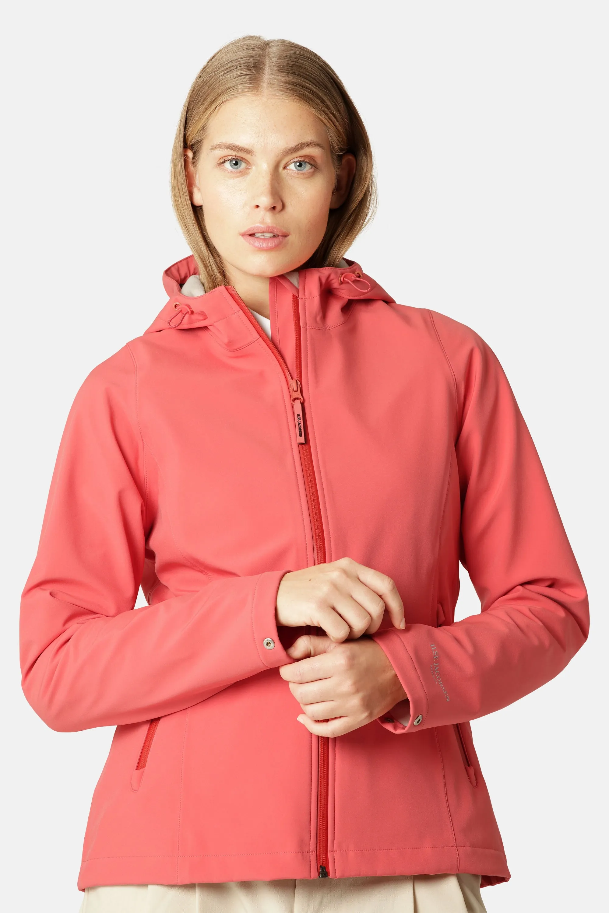 Kurzer Softshell Regenmantel - Spiced Coral