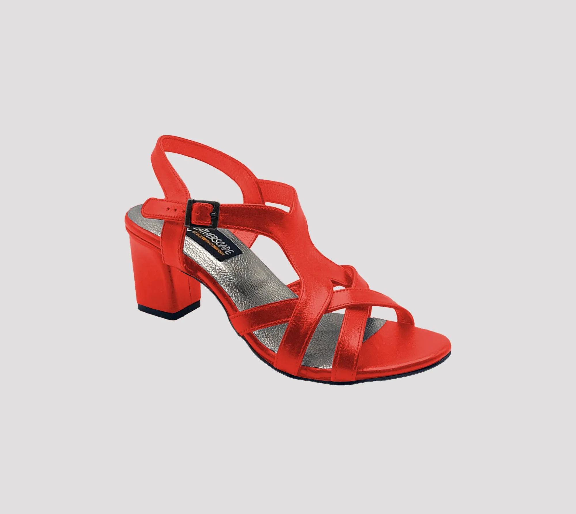 Ladies leather heeled sandal LS01
