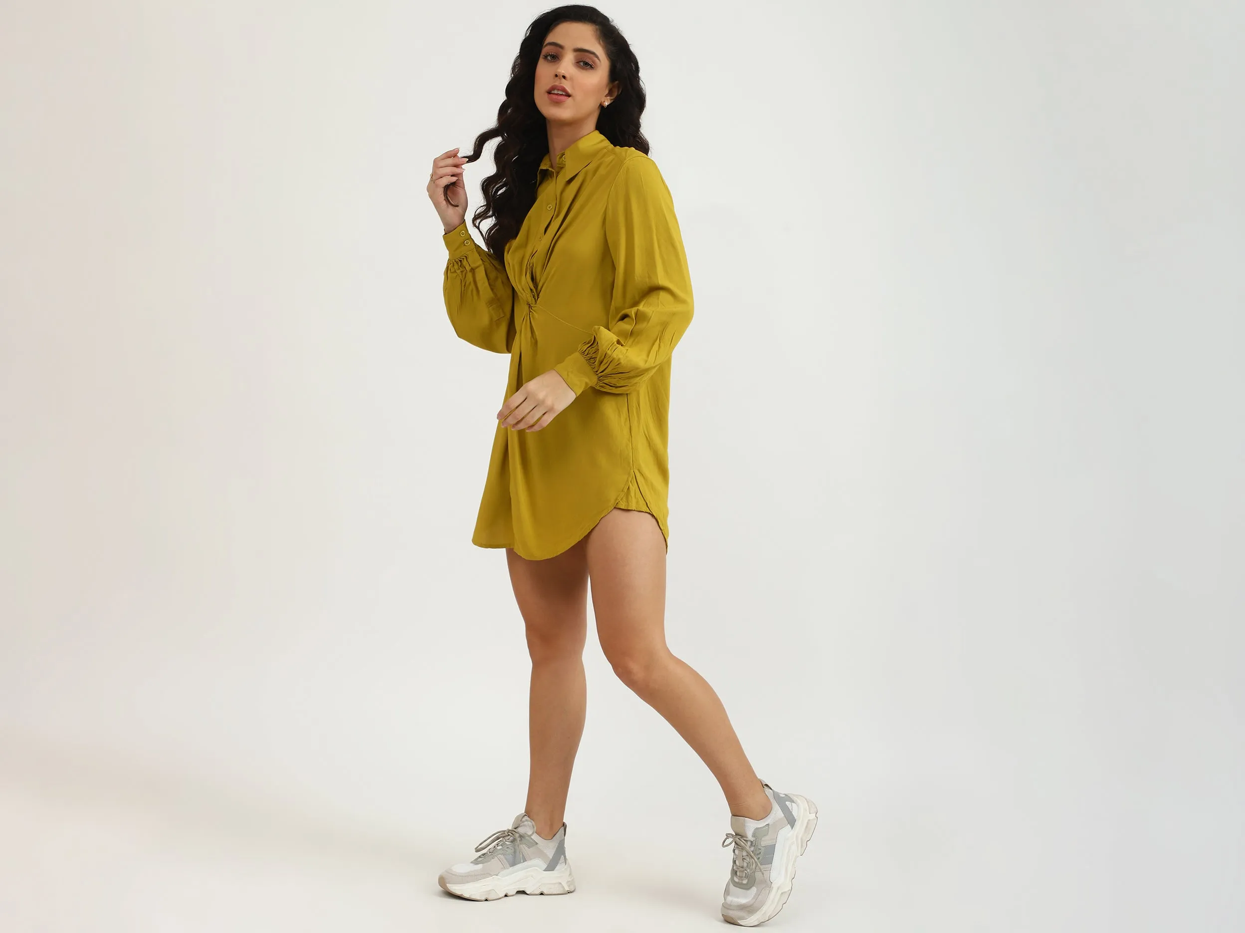 Ladies Solid Mini Dress