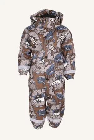 LEKHYTTAN RAIN BABY OVERALL, FLEECE - CONCRETE