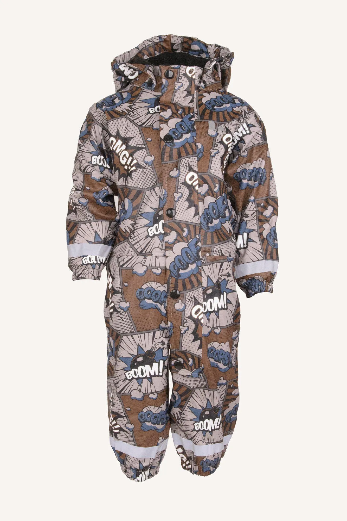 LEKHYTTAN RAIN BABY OVERALL, FLEECE - CONCRETE